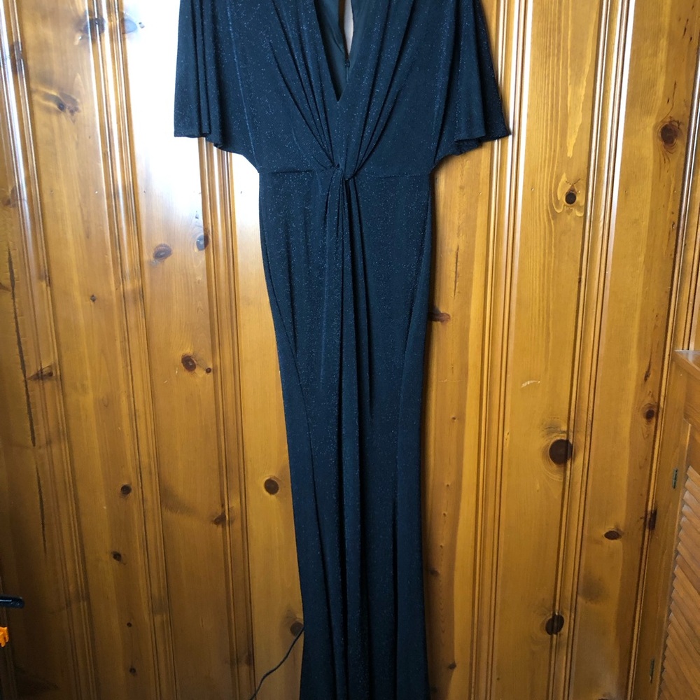 Aqua Black Glittery Dress